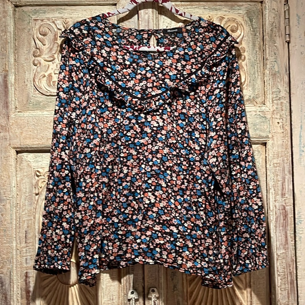 EUC Madewell Ruffle-Yoke Spring Prairie  Too /3X/